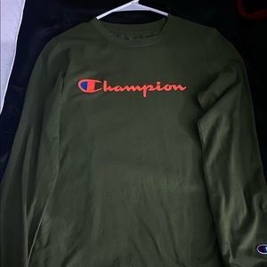Olive green champion long sleeve shirt